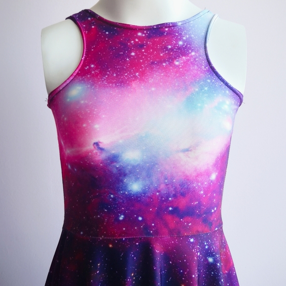 Galaxy Print Reversible Skater Dress Size XS EUC - Picture 5 of 6